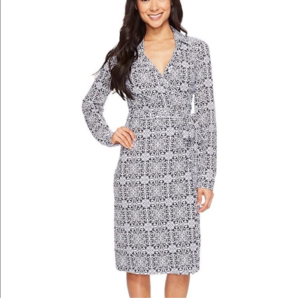 Pendleton Monochrome Patterned Long Sleeve Dress